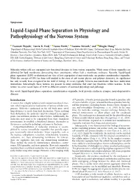 Liquid-Liquid Phase Separation in Physiology and Pathophysiology of the Nervous System
