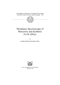 Mössbauer Spectroscopy of Meteoritic and Synthetic Fe-Ni Alloys