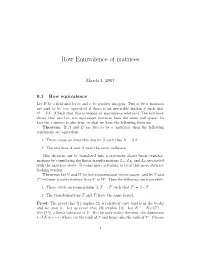 Row Equivalence of Matrices