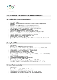 1 2020 IOC EVALUATION COMMISSION MEMBERS' BIOGRAPHIES Sir Craig Reedie
