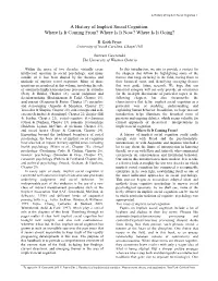 A History of Implicit Social Cognition 1