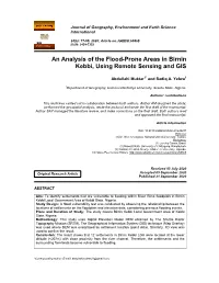 An Analysis of the Flood-Prone Areas in Birnin Kebbi, Using Remote Sensing and GIS