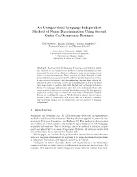 An Unsupervised Language Independent Method of Name Discrimination Using Second Order Co-Occurrence Features