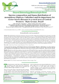 (Diptera: Culicidae) and Its Importance for Vector-Borne Diseases in A