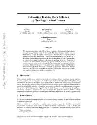 Estimating Training Data Influence by Tracing Gradient Descent
