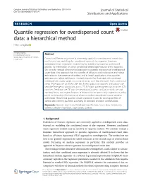 Quantile Regression for Overdispersed Count Data: a Hierarchical Method Peter Congdon