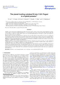 The Planet-Hosting Subdwarf B Star V391 Pegasi Is a Hybrid Pulsator