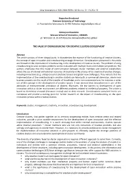 The Value of Crowdsourcing for Creative Clusters Development