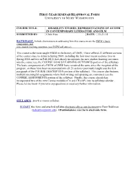 2014 and Two in Fall 2014) That Already Incorporate the New Student Learning Outcomes Into the Course (See the COURSE GOALS/LEARNING OUTCOMES Portion of the Syllabus)