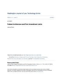 Federal Architecture and First Amendment Limits