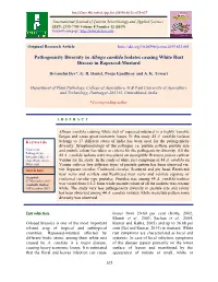 Pathogenicity Diversity in Albugo Candida Isolates Causing White Rust Disease in Rapeseed-Mustard