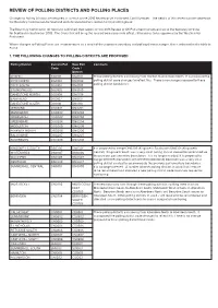 Proposals for Polling Districts and Polling Places