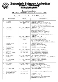 Revised Centre List of TDC Part