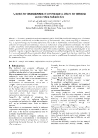 A Model for Internalization of Environmental Effects for Different Cogeneration Technologies