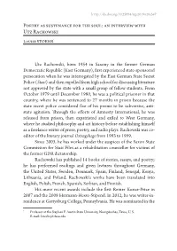 An Interview with Utz Rachowski