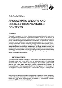 Apocalyptic Groups and Socially Disadvantaged Contexts