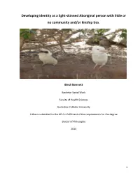 Developing Identity As a Light-Skinned Aboriginal Person with Little Or No