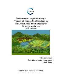 Lessons from Implementing a Theory of Change M&E System in the Livelihoods and Landscapes Strategy Initiative