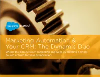 Marketing Automation & Your CRM: the Dynamic