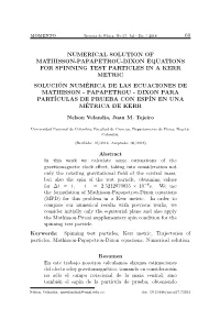 Momento 60 NUMERICAL SOLUTION of MATHISSON-PAPAPETROU