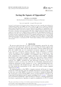 Saving the Square of Opposition∗