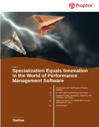Specialization Equals Innovation in the World of Performance Management Software