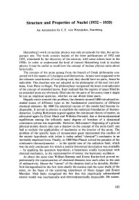 Structure and Properties of Nuclei (1932 -1935)