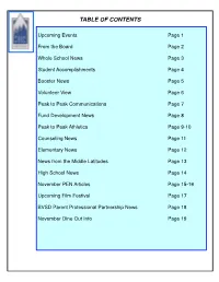 Table of Contents