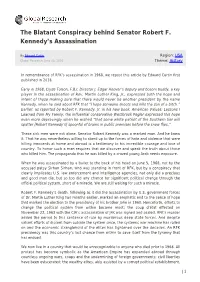 The Blatant Conspiracy Behind Senator Robert F. Kennedy's