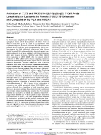 Activation of TLX3 and NKX2-5 in T(5;14)(Q35;Q32) T-Cell Acute Lymphoblastic Leukemia by Remote 3¶-BCL11B Enhancers and Coregulation by PU.1 and HMGA1
