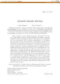 Automatic Linearity Detection