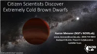Citizen Scientists Discover Extremely Cold Brown Dwarfs
