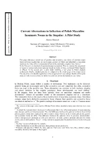 Current Alternations in Inflection of Polish Masculine Inanimate Nouns in the Singular: a Pilot Study