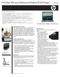 HP Pavilion Data Sheet