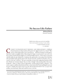 No Success Like Failure Michael Wood Princeton University