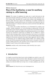 Rise of the Auxiliaries: a Case for Auxiliary Raising Vs. Affix Lowering