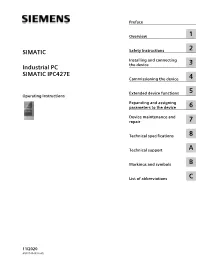 SIMATIC IPC427E Commissioning the Device 4