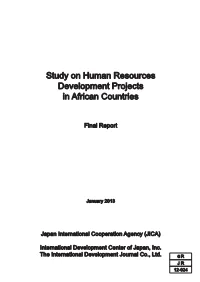 Study on Human Resources Development Projects in African Countries