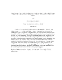 The State, Labor Import/Export, and Economic Restructuring in Taiwan