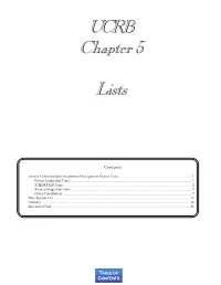 UCRB Chapter 5 Lists