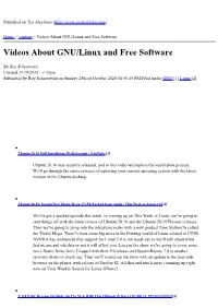 Videos About GNU/Linux and Free Software