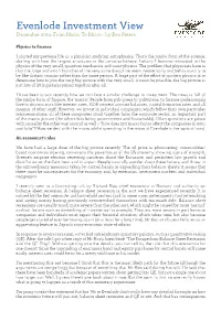 Evenlode Investment View December 2014: from Macro to Micro - by Ben Peters