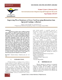 Improving Wear Resistance of Grey Cast Iron Using Detonation Gun Sprayed Coatings: a Review