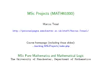 Msc Projects (MATH61000)