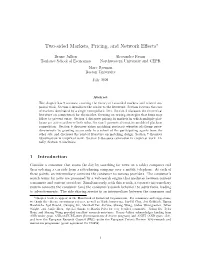 Two-Sided Markets, Pricing, and Network Effects