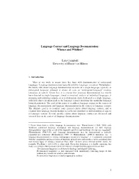 Whence and Whither? Lyle Campbell University of Hawai'i At