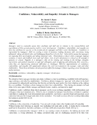 Confidence, Vulnerability, and Empathy: Friends to Managers