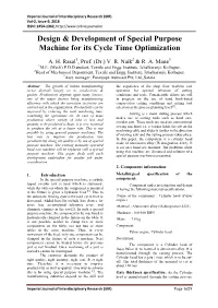 Design & Development of Special Purpose Machine for Its Cycle Time