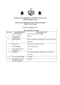 Legislative Assembly of the State of Goa Sixth Session, 2018