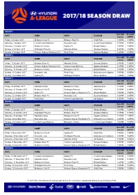 © 2017 FFA. This Fixtures List and Any Part of Thereof, Must Not Be Reproduced Without the Permission of FFA